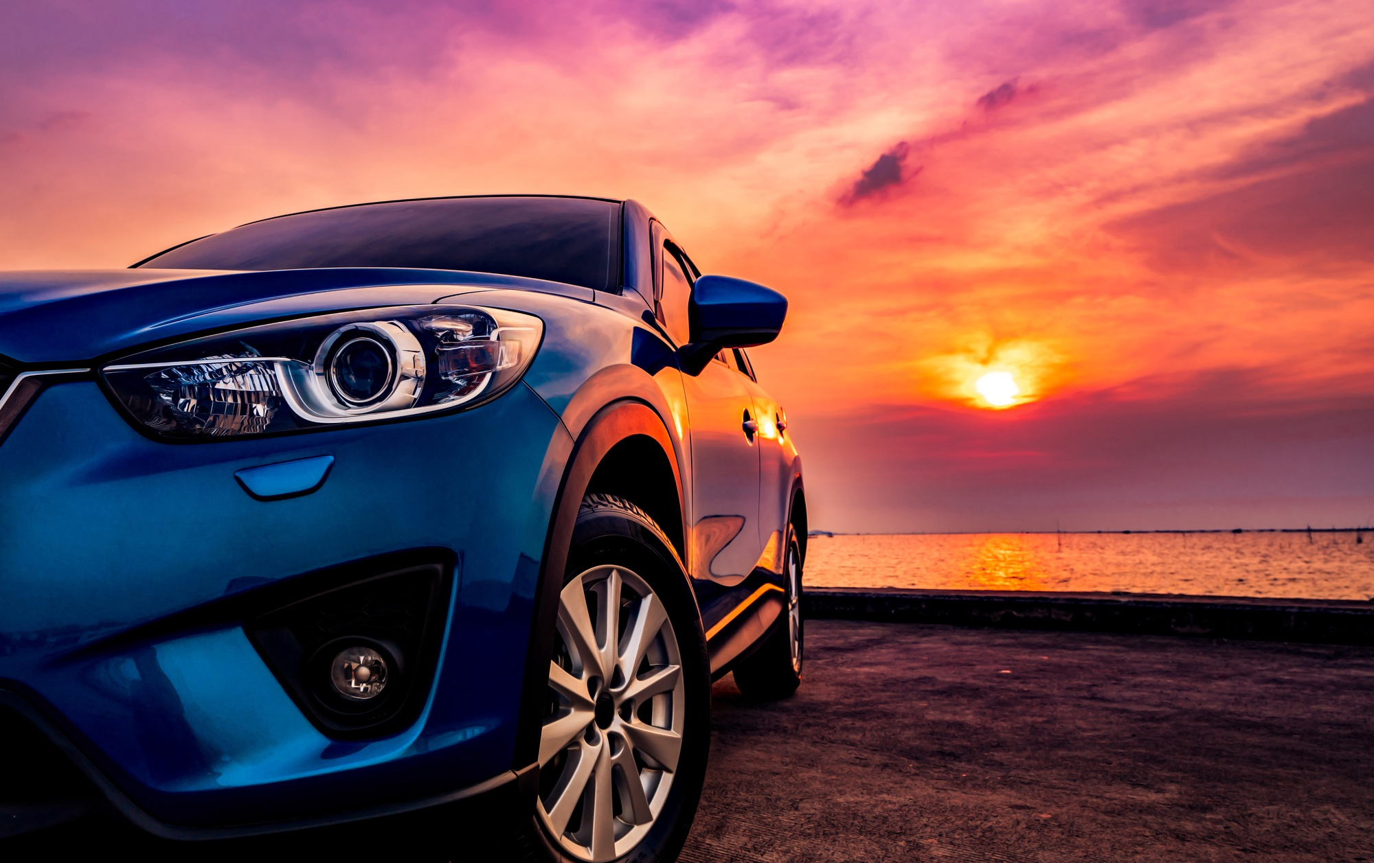 car-with-sport-modern-design-parked-road