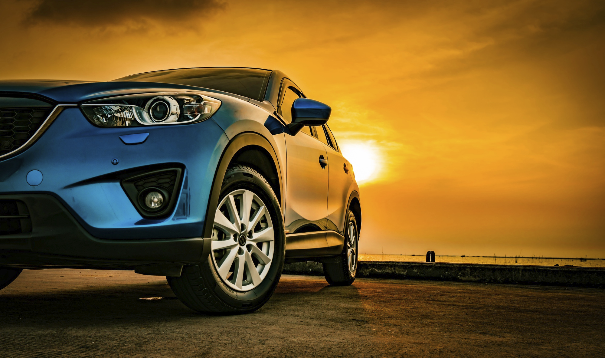 car-with-sport-modern-design-parked-road